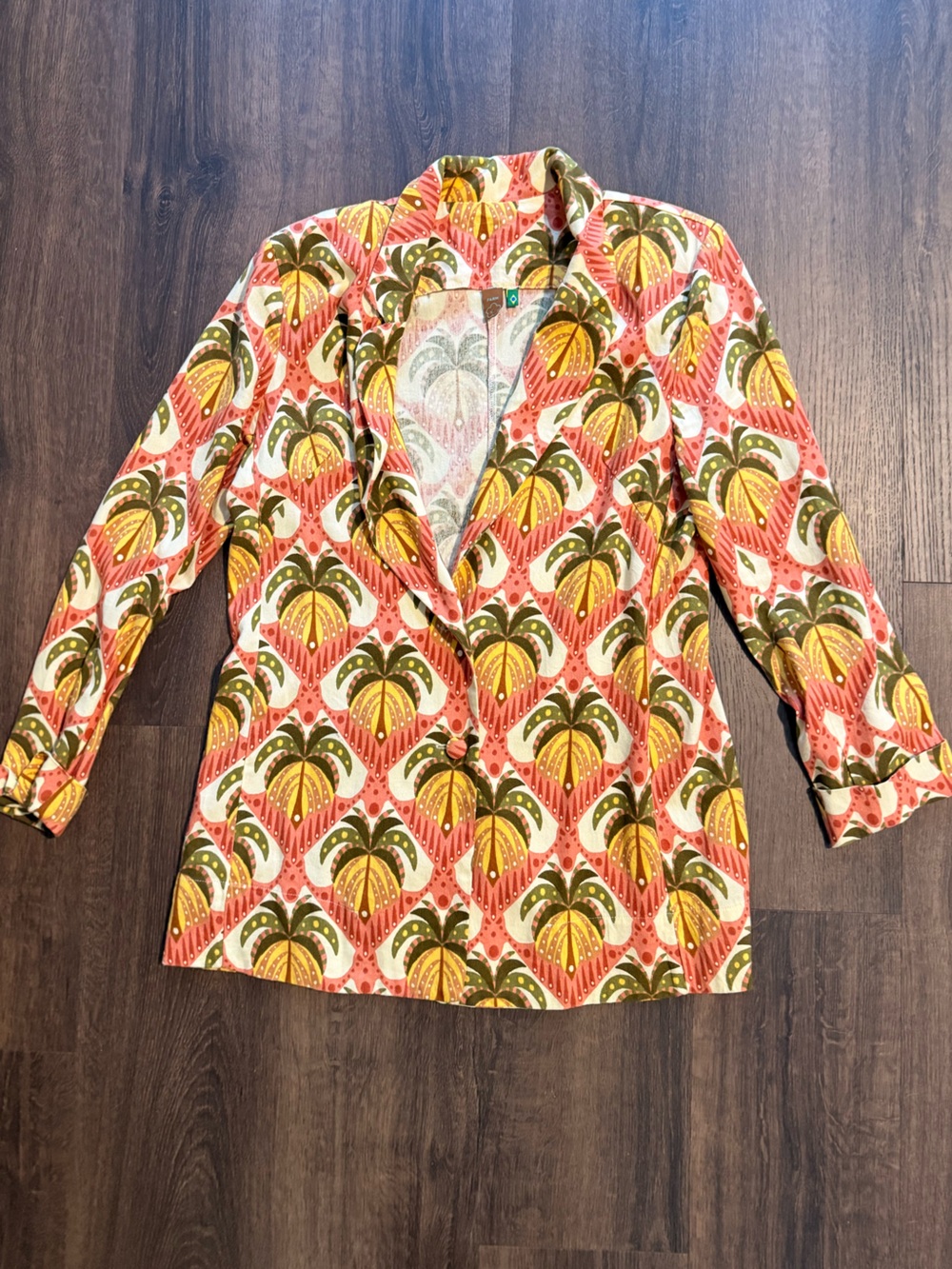 FARM Rio Multicolor Palm-Print Blazer Jacket - Picture 7 of 8